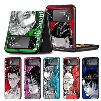 Жесткий чехол для телефона для Samsung Galaxy Zflip3 Zflip Z Flip 4 Z Flip 3 5g Zflip Flip4 Flip3 Coque Attack On Titan Cover Samsung Z Flip 5G