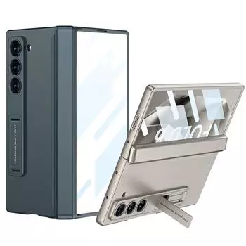 Жесткий чехол для телефона с магнитной защитой на шарнирах для Samsung Galaxy Z Fold 6 5, противоударный чехол с защитной пленкой для экрана For Galaxy Z Fold 6 вино красного