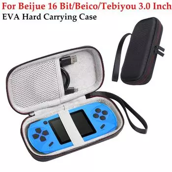 Жесткий чехол EVA для игровой консоли Beijue 16 Bit/Beico/Tebiyou 3.0 дюйма, защитная дорожная сумка с сетчатым карманом чёрный