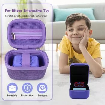 Жесткий чехол EVA, ударопрочный, устойчивый к царапинам и падениям, с ремешком и шнурком для руки для электронного питомца Bitzee Virtual фиолетовый