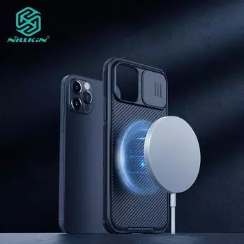 Жесткий чехол Nillkin для ПК CamShield Pro с магнитным магнитом для телефона для iPhone 12 Pro Max 12 Mini 12 Pro с выдвижной камерой Защита конфиденциальности Поддержка беспроводной зарядки