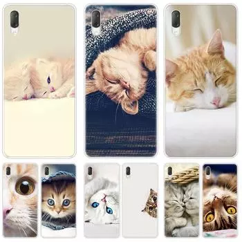 Жесткий чехол со спящим котенком и кошкой для Sony Xperia L1 L2 L3 X XA XA1 XA2 Ultra E5 XZ XZ1 XZ2 Compact XZ3 M4 Aqua Z3 Z5, Премиум-чехол Sony Xperia L1