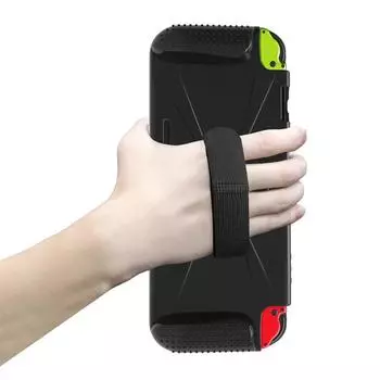 Жесткий чехол Защита от кожаных пленок Встроенная ножка, аварийная карточная игра для Nintendo Tag 11.4*25*4cm чёрный