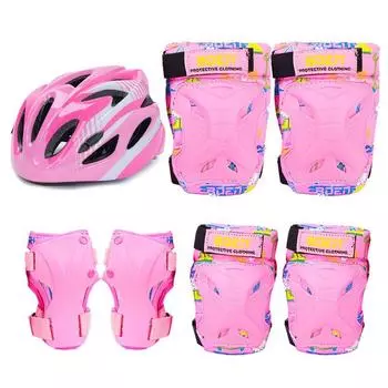 Жесткий детский защитный костюм для катания на роликовых коньках, комплект защитного шлема для девочек и мальчиков, скутер, велосипедные налокотники, наколенники, защита 4-13 years old