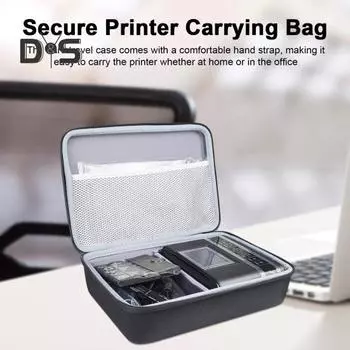 Жесткий дорожный чехол для принтера, сумка для хранения с ручкой, ударопрочный, ударопрочный, большой емкости, чехол для переноски принтера Canon CP1500/300/1200 чёрный