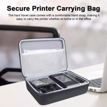 Жесткий дорожный чехол для принтера, сумка для хранения с ручкой, ударопрочный, ударопрочный, большой емкости, чехол для переноски принтера Canon CP1500/300/1200 чёрный
