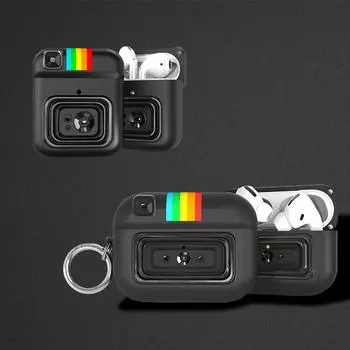Жесткий магнитный чехол-книжка совместим с AIRPODS Жесткий чехол-книжка Apple Cute [RETRO Camera] 1/2 PRO APPLE Magnetic (НАУШНИКИ 1/2)