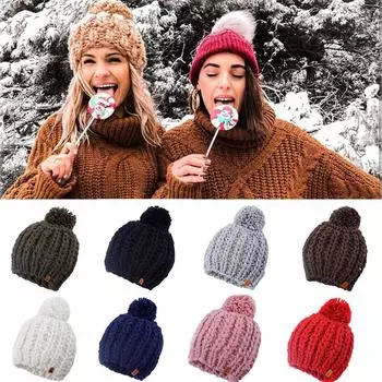 Жесткий однотонный головной убор на флисовой подкладке, вязаная шапка, массивные шапки чёрный