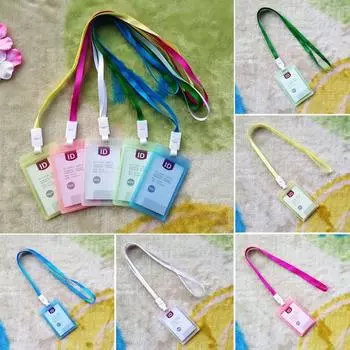 Жесткий пластиковый карманный ID-карта, кредитный бейдж, держатель для бирки, шейный ремешок, ремешок