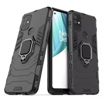 Жесткий противоударный чехол для телефона из ТПУ Hybird Armor для One Plus Oneplus Nord N200 CE N100 N10 5G 9 Pro 9R, силиконовая рамка, задняя крышка с подставкой и магнитным кольцом For oneplus 9