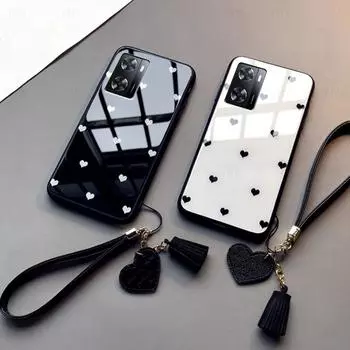 Жесткий стеклянный чехол для телефона Love Heart для OnePlus Nord CE3 Lite CE 2 Lite Nord N200 N20 SE ACE Pro, защитный чехол с мягкой рамкой For Nord CE2 5G чёрный