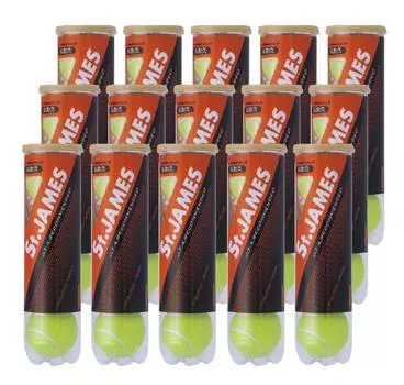 Жесткий теннисный мяч DUNLOP, 4 мяча x 15 бутылок STJAMESI4CS60, желтый St.JAMES (60 мячей) жёлтый
