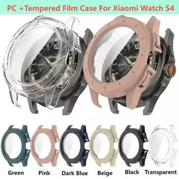 Жесткий закаленный чехол из ПК для Xiaomi Watch S4 Sport Smart Watch, защитная пленка для экрана, сменная оболочка Xiaomi Watch S4 Sport Mi S4 Sport чёрный