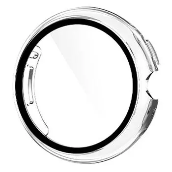 Жесткий защитный чехол для ПК с защитой от царапин и закаленным стеклом для Google Pixel Watch слоновая кость