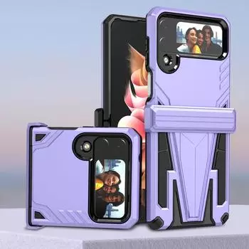 Жесткий защитный двухслойный складной чехол для Samsung Galaxy Z Flip4 5g Flip 4 Zflip4 с подставкой-держателем, модные аксессуары для телефонов, чехол for Samsung Z Flip 4 синий