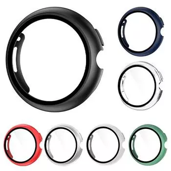 Жесткое стекло ПК + защитная пленка из закаленного стекла с защитой от царапин для часов Google Pixel Watch слоновая кость