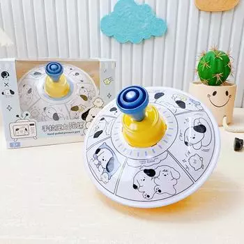 Жестяная Игрушка Вращающийся Ручной Тянущий Давление Гироскоп Прессование Маленькая Игрушка Дети Большая Вращающаяся Музыка Ностальгический Металл Развлечение Родитель-Ребенок