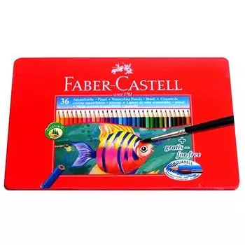 Жестяной футляр для акварельных карандашей Faber-Castell, цветные карандаши, 36 цветов, 1 шт., корейские игрушки