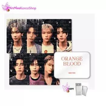 Жестяной футляр для фотокарт ENHYPEN Orange Blood