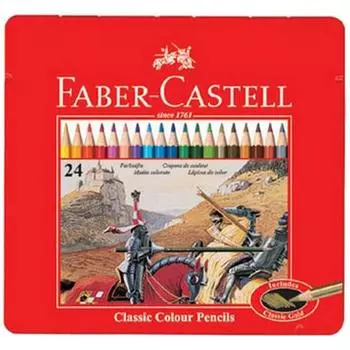 Жестяной пенал Faber-Castell, 24 цвета, 1 штука, корейские игрушки