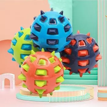 Жевательная игрушка для домашних животных, 12 см, шарик для собак, TPR шипы, чистка моляров, забавная игрушка, неразрушимые интерактивные игрушки, товары для домашних животных