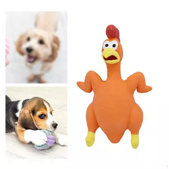 Жевательная игрушка для собак, кричащая курица, забавные игры на заднем дворе, прочный пляж, интерактивная, 12x21 см жёлтый