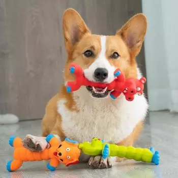 Жевательная игрушка для собак Устойчивость к укусам Устойчивость к царапинам Износостойкий Без запаха Креатив Избавляет от скуки Эмоциональный комфорт оранжевый