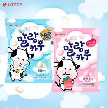 Мягкие и пушистые жевательные конфеты Lotte Malang Cow 158 г (4 варианта) NO2. Cocoa Bbabbi-Co 1PCS