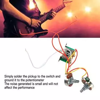 Жгут проводов гитары с 3 звукоснимателями, 3-позиционный переключатель A500K B500K, предварительно смонтированный жгут проводов с потенциометром