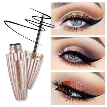 Жидкая 3D подводка для глаз, гладкая, долговечная, несмазывающаяся, водонепроницаемый аппликатор для подводки для глаз, черная подводка для глаз