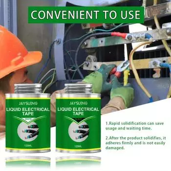 Жидкая электроизоляционная лента — изолирующий, термостойкий, водонепроницаемый герметик для электрических соединений, керамический материал, отлично подходит для электротехнических проектов. чёрный