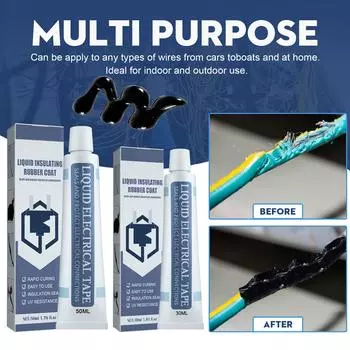 Жидкая изоляционная лента, герметик для литиевых батарей, печатная плата, водонепроницаемый клей, огнестойкий, устойчивый к высоким температурам, 30 мл A чёрный