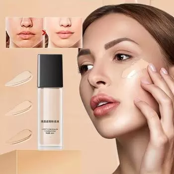 Жидкая основа-консилер Полное покрытие Макияж Стойкий водостойкий и контроль жирности Покрытие Пятна Темные пятна Морщины Коррекция цвета Кремовый