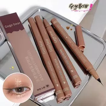 Жидкая подводка для глаз Gege Bear, водостойкая, не размазывается, быстрый и точный макияж, быстрое и гладкое высыхание