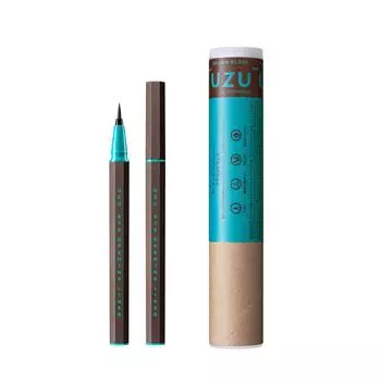 Жидкая подводка для глаз UZU Eye Opening Liner, смываемая горячей водой, без спирта, без красителей, гипоаллергенная [коричнево-черная]