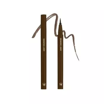 Жидкая подводка для глаз Wonjungyo Drawing Liner, водостойкая, устойчивая к размазыванию, смываемая горячей водой, очень тонкая кисть (02 коричневый) 0,5 мл