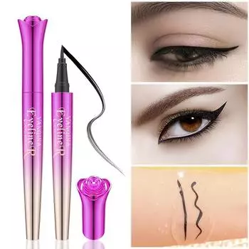 Жидкая подводка для глаз Yuxin Rose, водостойкая, устойчивая к поту, быстросохнущая, долговечная, толстая, черная, подводка для глаз для начинающих #1