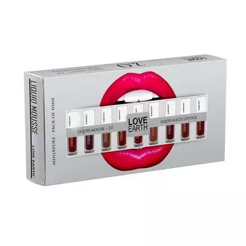 Жидкая помада-мусс 2.O Matte Finish Combo Kit | Многоцветная мини-жидкая помада - (2 мл х 9) 18мл