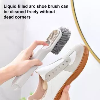 Жидкая щетка для обуви с большой площадью щетины Многофункциональная чистящая щетка Удлиненная ручка Глубокая зелёный