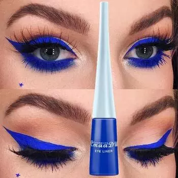 Жидкая синяя подводка для глаз, ультратонкая, стойкая, быстросохнущая, гладкая, радужная, цветная подводка для глаз, водостойкая, не растекается, косметика 01