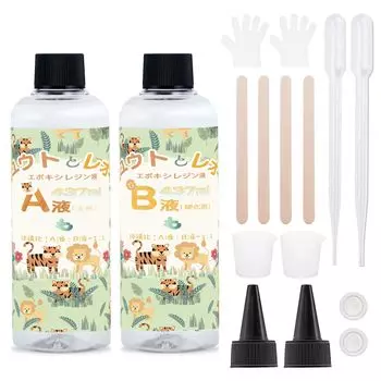 Жидкая смола Bilicoo Жидкая смола Yuto Leo Эпоксидная смола большой емкости Жидкая смола большой емкости 874 мл Смола 437 мл и отвердитель Жидкая эпоксидная смола