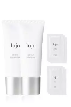 Жидкая тональная основа lujo Clear Up Liquid Foundation Beige Содержит косметические ингредиенты Натуральный месячный набор для снятия макияжа Включает 3 пакета