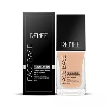 Жидкая тональная основа RENEE Face Base - Mocha, 23 мл | Обогащена гиалуроновой кислотой и витамином Е, обеспечивает защиту SPF 8