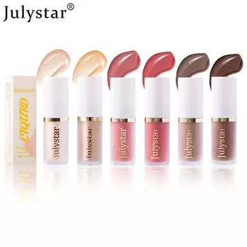 Жидкие румяна, бронзер, хайлайтер, румяна розового оттенка, естественный глянцевый матовый финиш, легкая стойкая мягкая кремовая косметика, которую можно растушевать 01