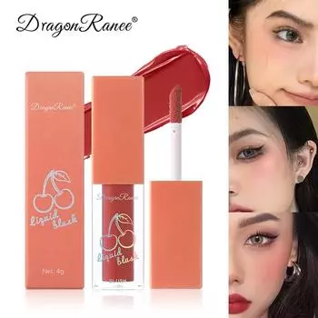 Жидкие румяна Dragon Ranee Монохромные тени для век Комплексный ремонт Тупые бархатные естественно осветляющие цвет кожи Жидкие румяна 01