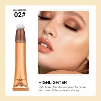 Жидкие румяна-хайлайтер-карандаш перламутровый натуральный осветляющий макияж для лица 15 мл One Size