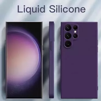 Жидкие силиконовые чехлы для Samsung S23 S22 Ultra S21 S20 Fe S10 Plus Note 20 Ultra A12 A13 A50 A51 A71 A32 A33 A52 A53 5g A71 красный