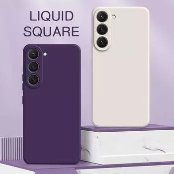 Жидкие силиконовые чехлы для телефонов Samsung Galaxy S23 Plus Ultra FE Мягкие противоударные чехлы SamsungS23 S23FE S23Plus S23Ultra Samsung S23