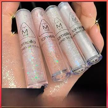 Жидкие тени для век Lameila: Сверкающие капли с пайетками для осветления и подчеркивания мешков под глазами с помощью одного цвета. null