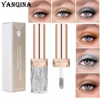 Жидкие тени для век YANQINA Pearl, водостойкие, без цвета, для макияжа, сияющие бриллианты, глянцевая жидкость 01